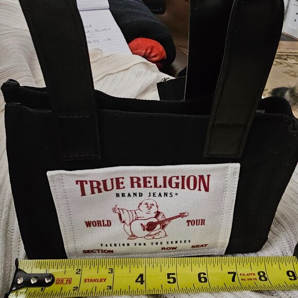 True Religion Women's Black Detachable Strap Double Handle Crossbody Bag - Picture 7 of 8